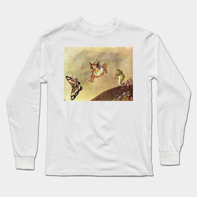 The Butterfly Chariot - Ida Rentoul Outhwaite Long Sleeve T-Shirt by forgottenbeauty